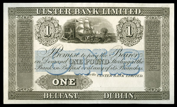Ulster Bank Limited One Pound proof ca1883