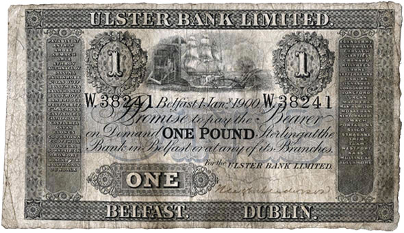 Ulster Bank Limited One Pound 1 Jan 1900