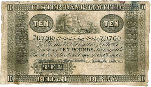 Ulster Bank Limited Ten Pounds 1900
