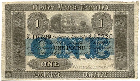 Ulster Bank Ltd One Pound 1919