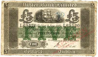 ulster bank five pounds 1919