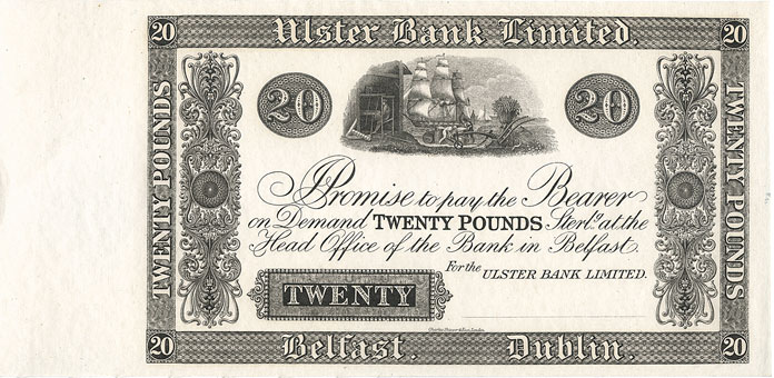 Ulster Bank Twenty Pounds proof 1920