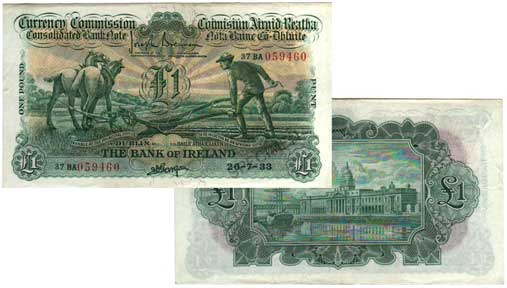 Irish bank notes for sale
