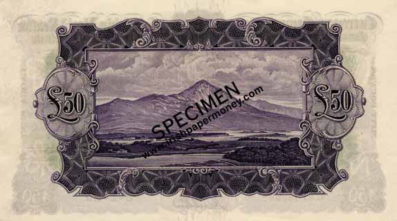 50 Pounds Ploughman Munster & Leinster Bank 1929 reverse