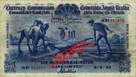Munster and Leinster Bank Ploughman ten pounds