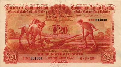 The Munster & Leinster Bank Ploughman notes