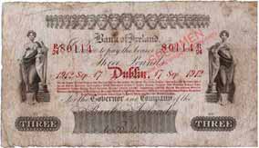 Bank of Ireland 3 Pounds 1912