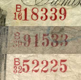 Bank of Ireland One Pound 1920 serial number comparison
