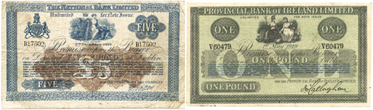 1919 National Bank Small size notes with branches listed