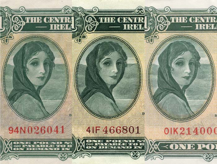 Lady Lavery portrait on Irish pound note